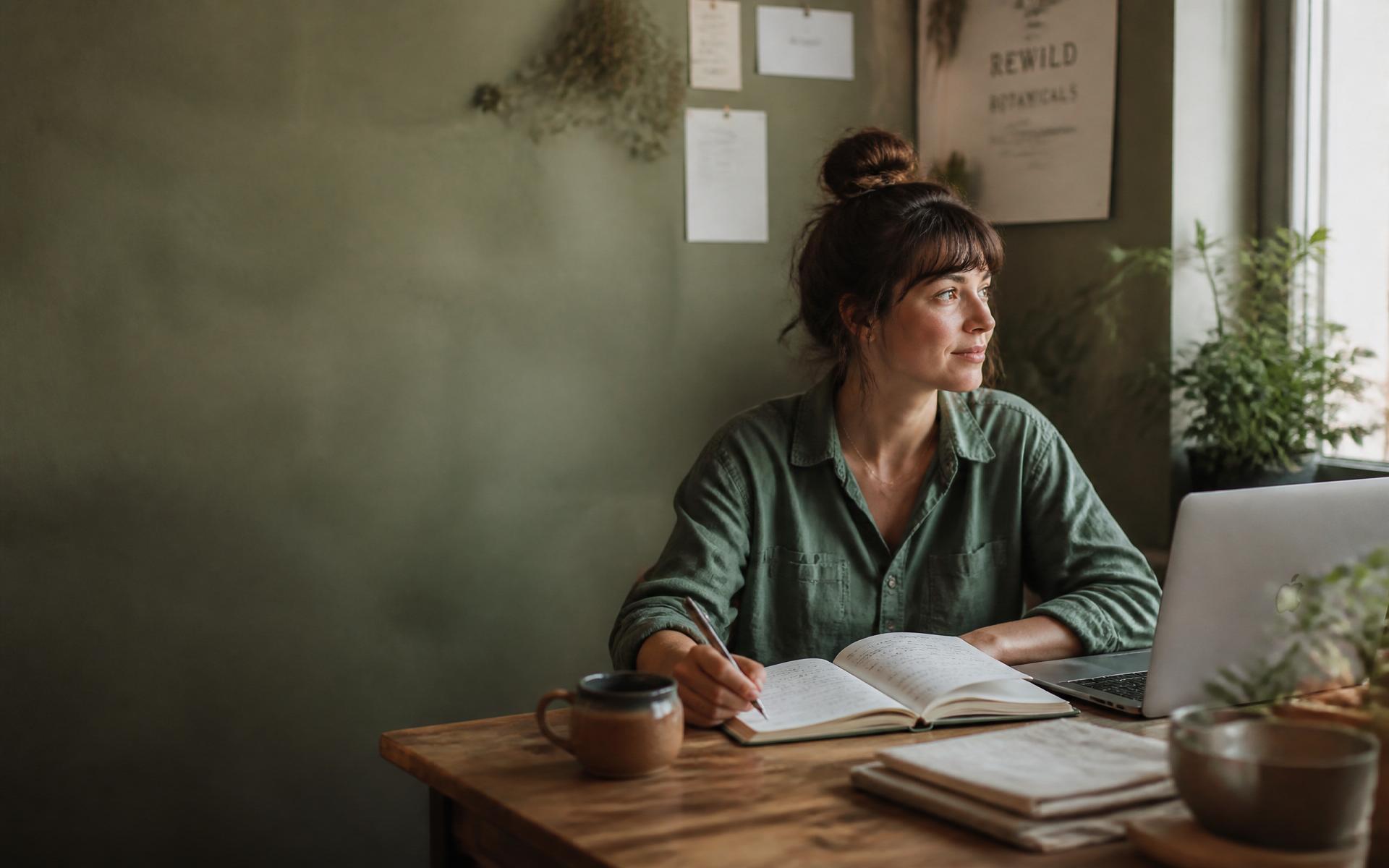 A founder at her desk building the systems her business needs